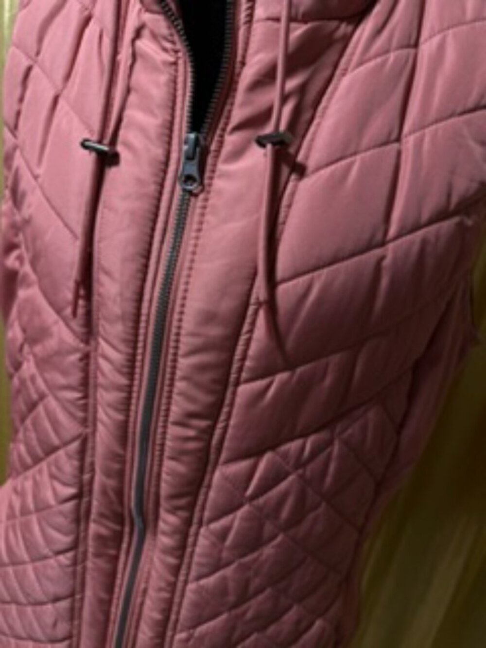 1826 Coral Pink Quilted Zip Vest Size L